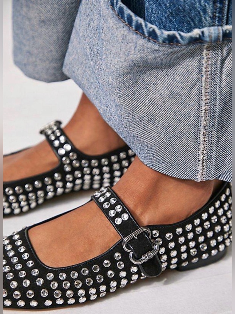 Sam Edelman Michaela Gem Mary Jane Black Embellished Flats